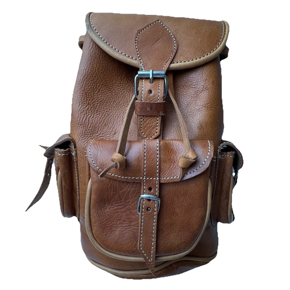 Unbranded handmade leather backpack brown